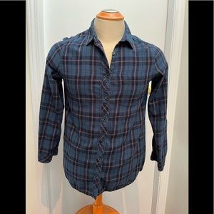 Women's Blue Plaid Shirt